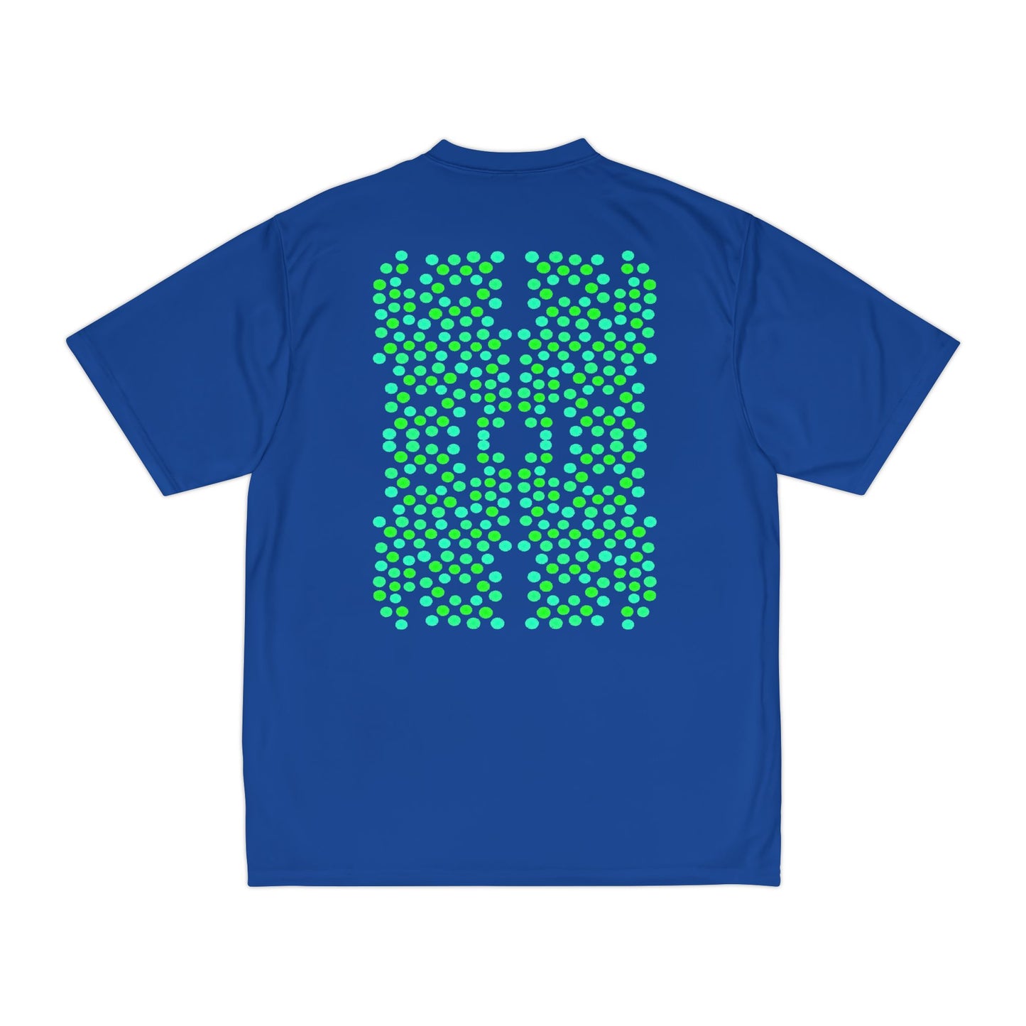 Symmetrical Green and Blue Pattern Performance T-Shirt