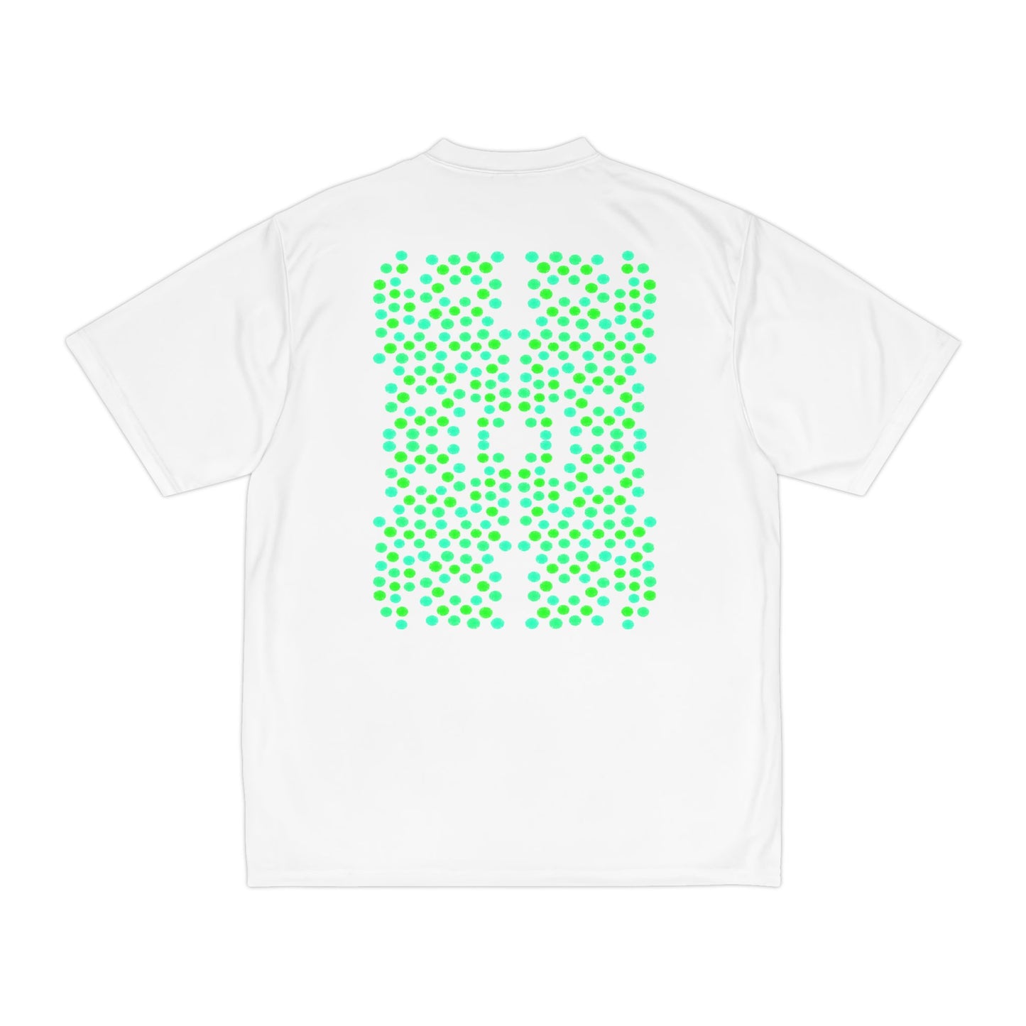 Symmetrical Green and Blue Pattern Performance T-Shirt