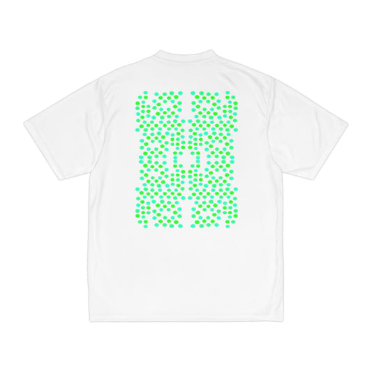 Symmetrical Green and Blue Pattern Performance T-Shirt