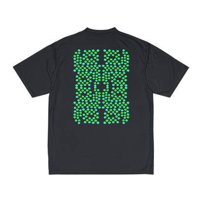 Symmetrical Green and Blue Pattern Performance T-Shirt