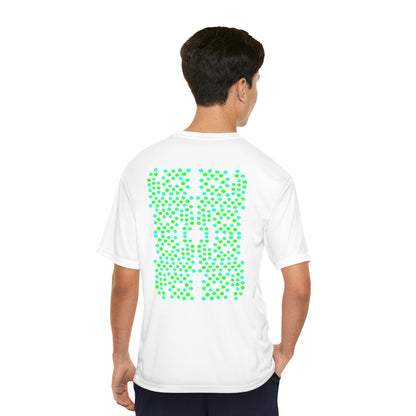 Symmetrical Green and Blue Pattern Performance T-Shirt